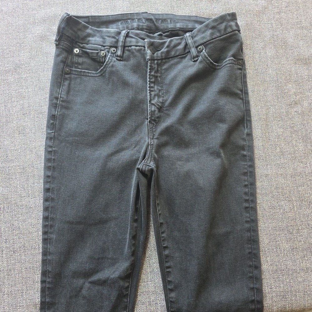 American Eagle Jeans Womens 8‎ Black High Rise Jegging Luxe Stretch Denim Skinny